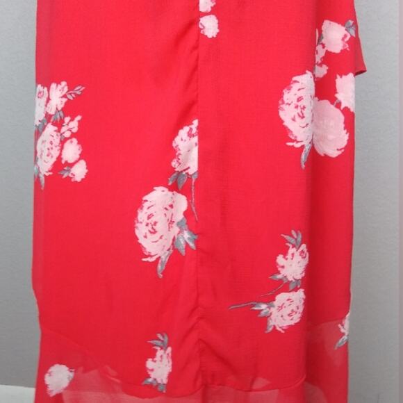 Lulus Love in Bloom Red Floral Print Off-the-Shoulder High-Low Dress Size Small - Picture 12 of 16